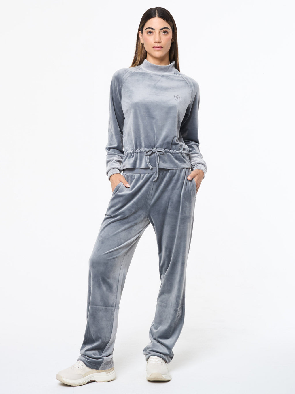 Quiet Shade Velour Long-Sleeve Top for Women — Mock Neck Sporty - gallery