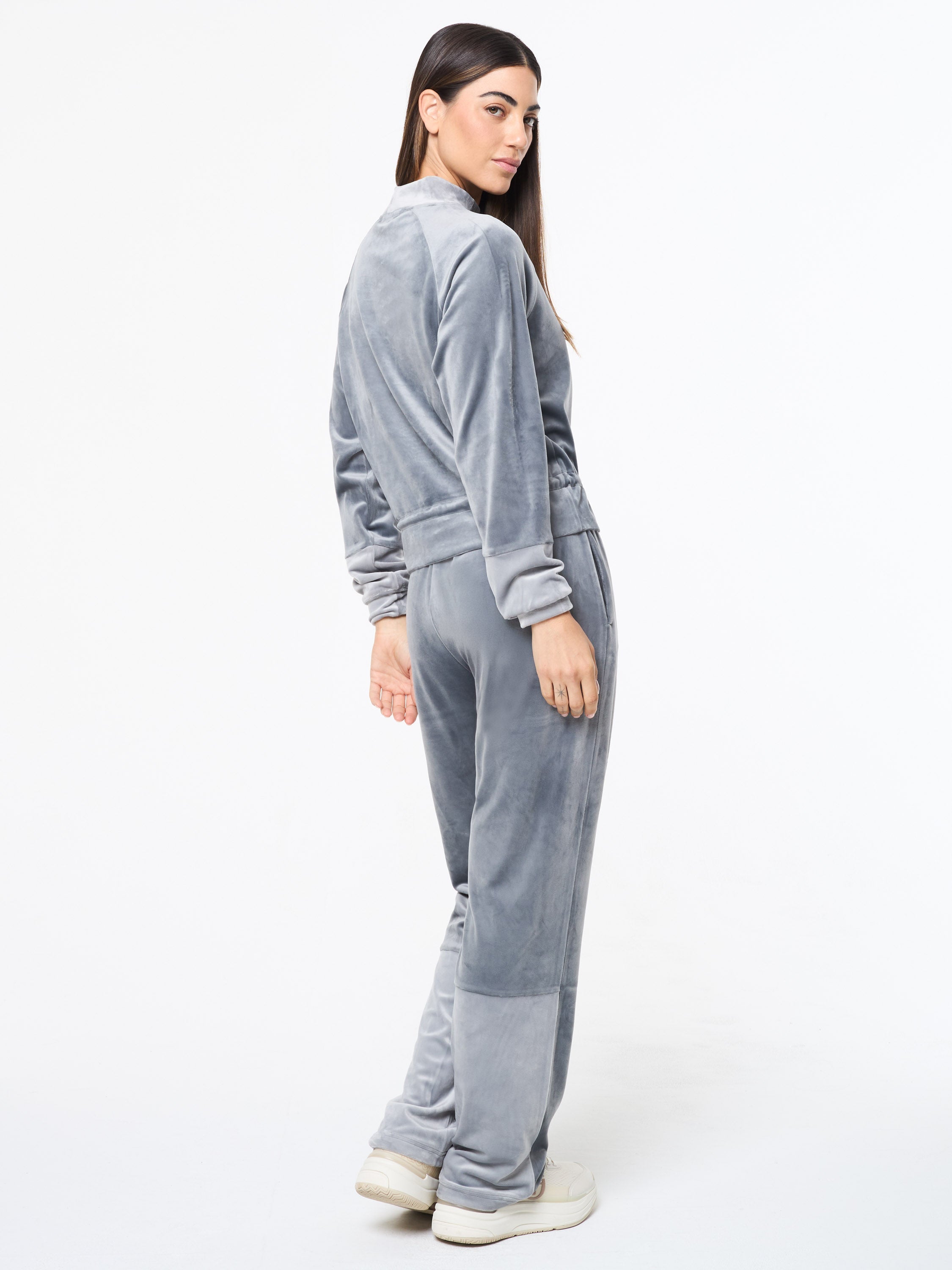 Quiet Shade Velour Long-Sleeve Top for Women — Mock Neck Sporty - gallery