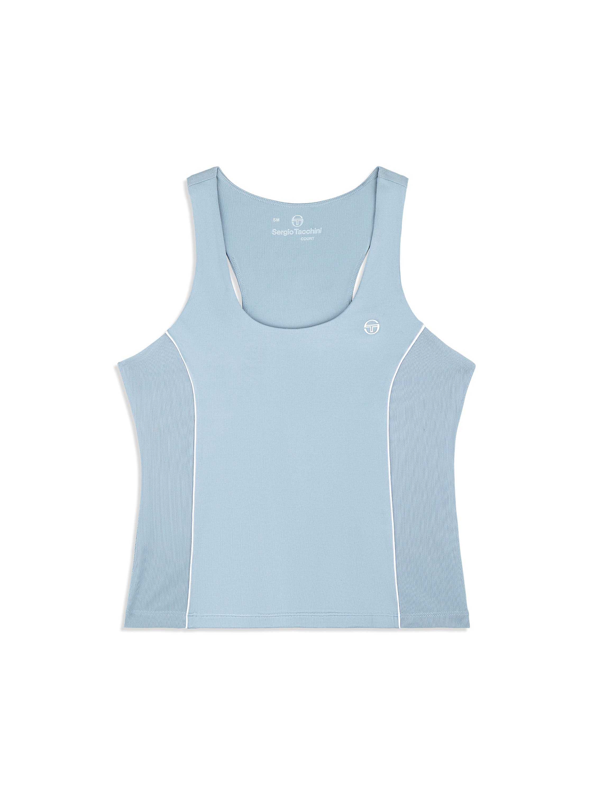 Scoop Neck Racerback Tank Top for Women — Mesh Panels Active Wear - gallery