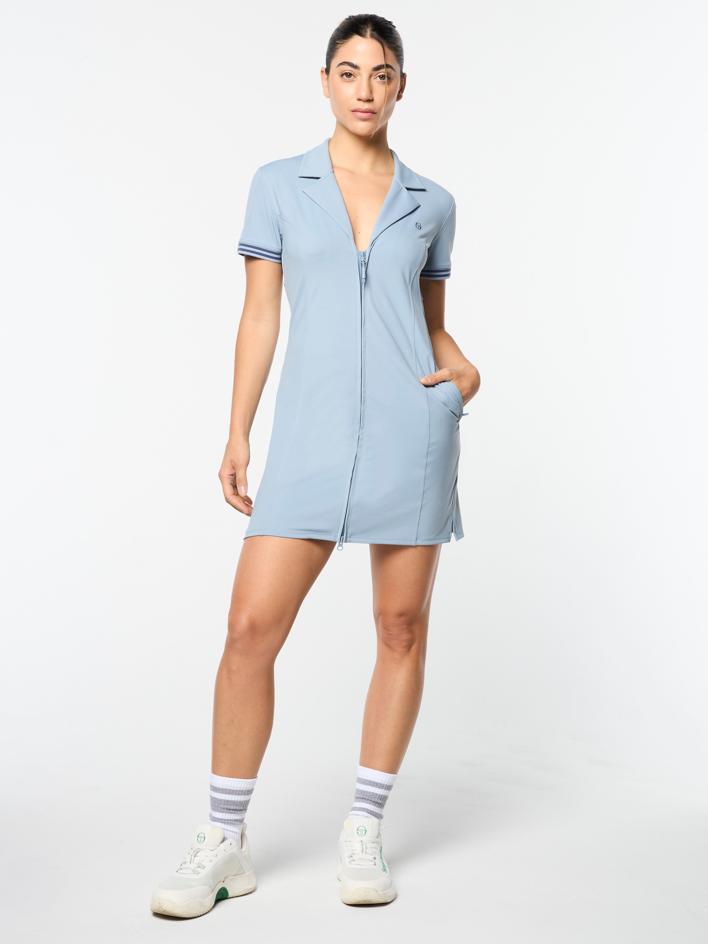 Performance Stretch Tennis Dress for Women — Cutout Back Princess Seams