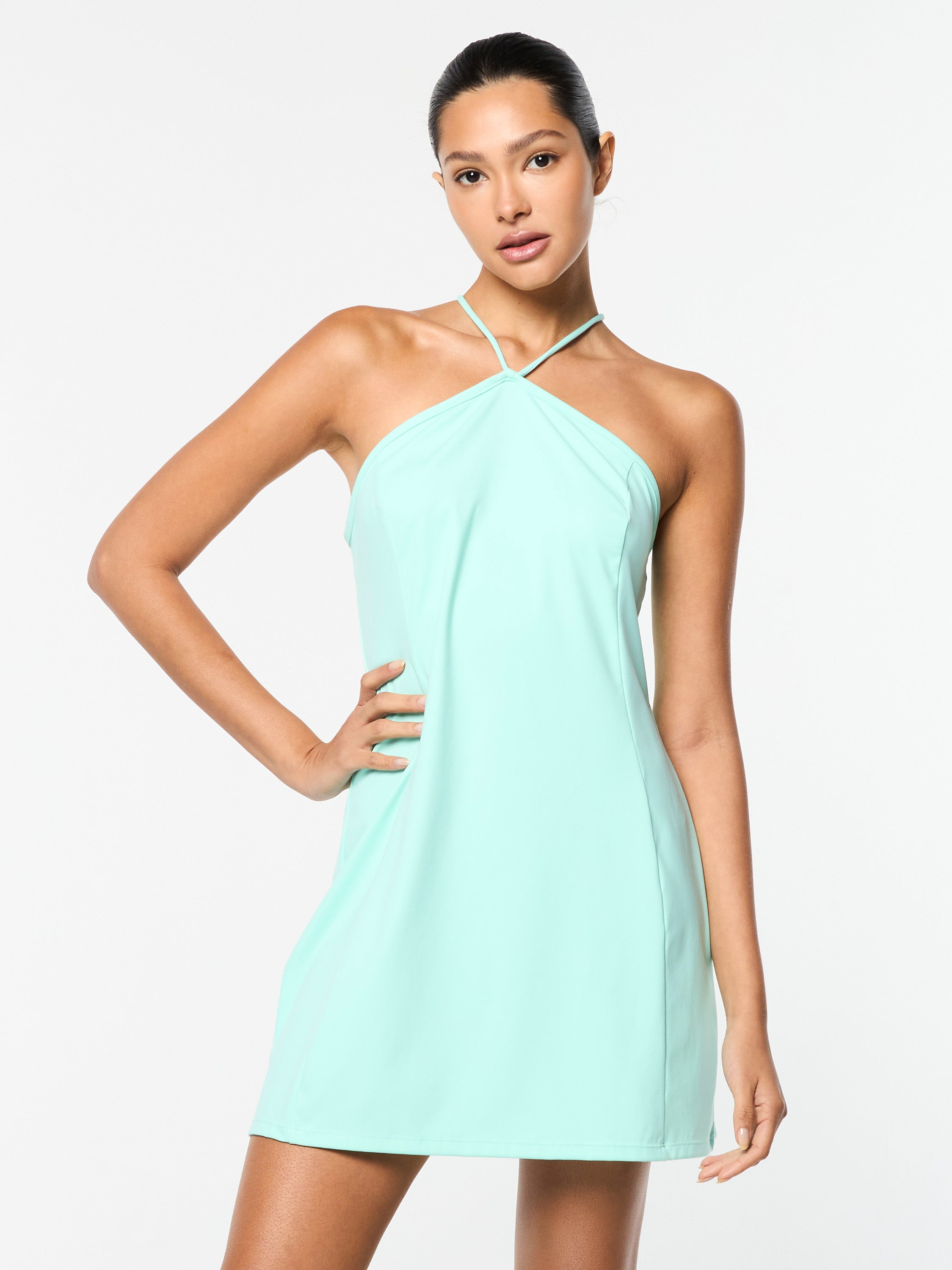 Halter Tennis Dress for Women — Performance Stretch Princess Seams - gallery