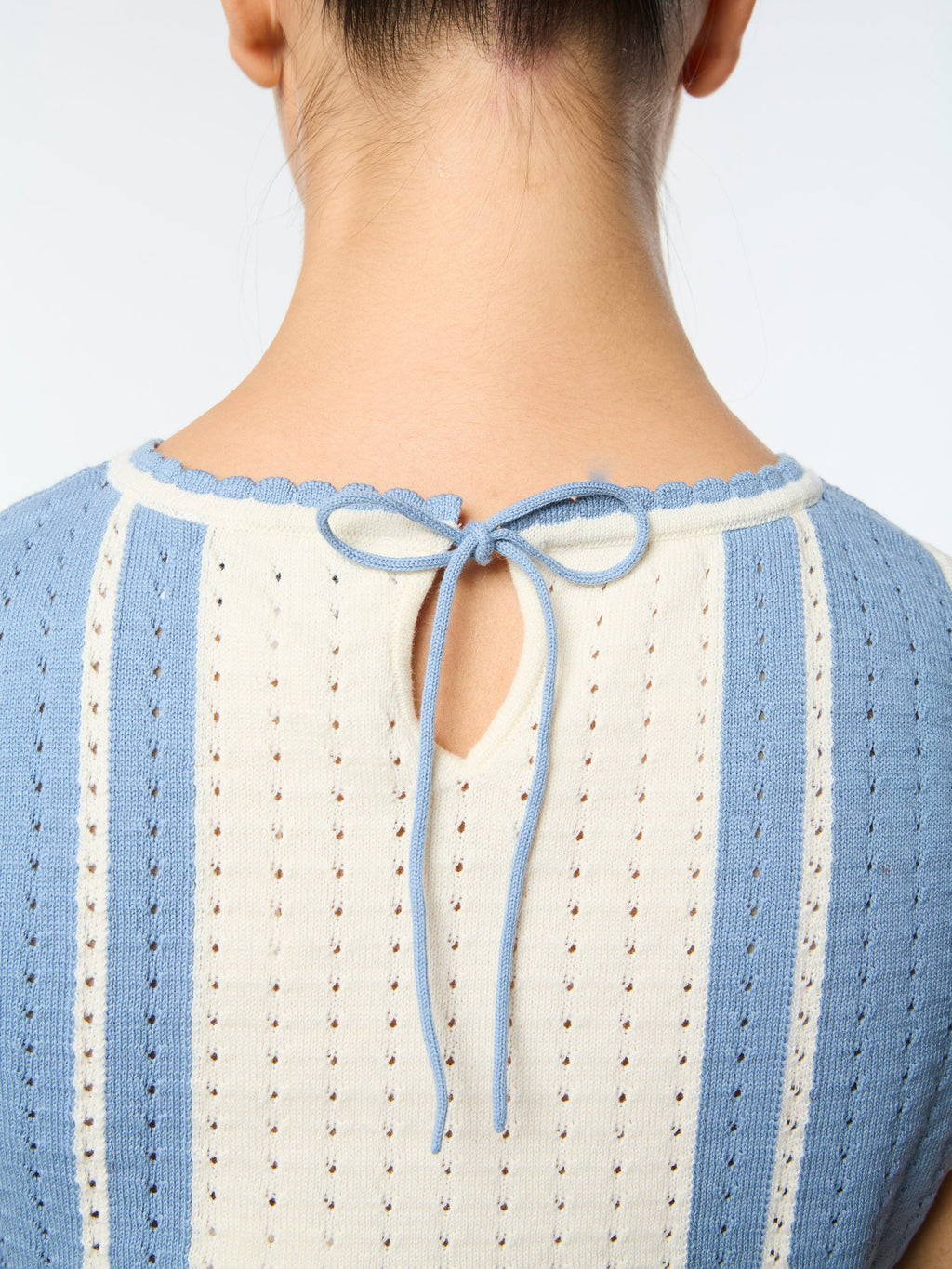 Pointelle Open-Knit Cotton Top for Women - gallery