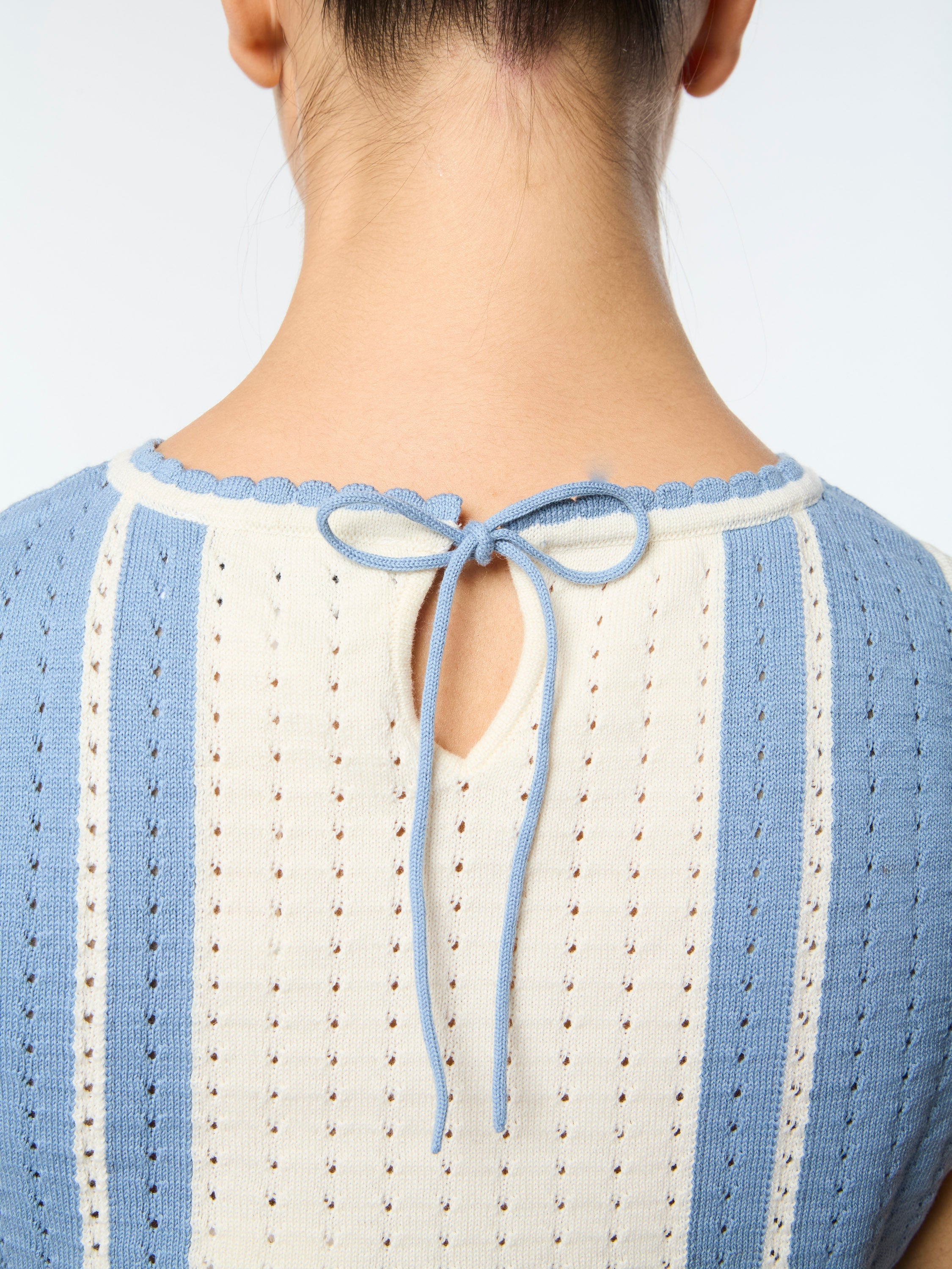 Pointelle Open-Knit Cotton Top for Women - gallery