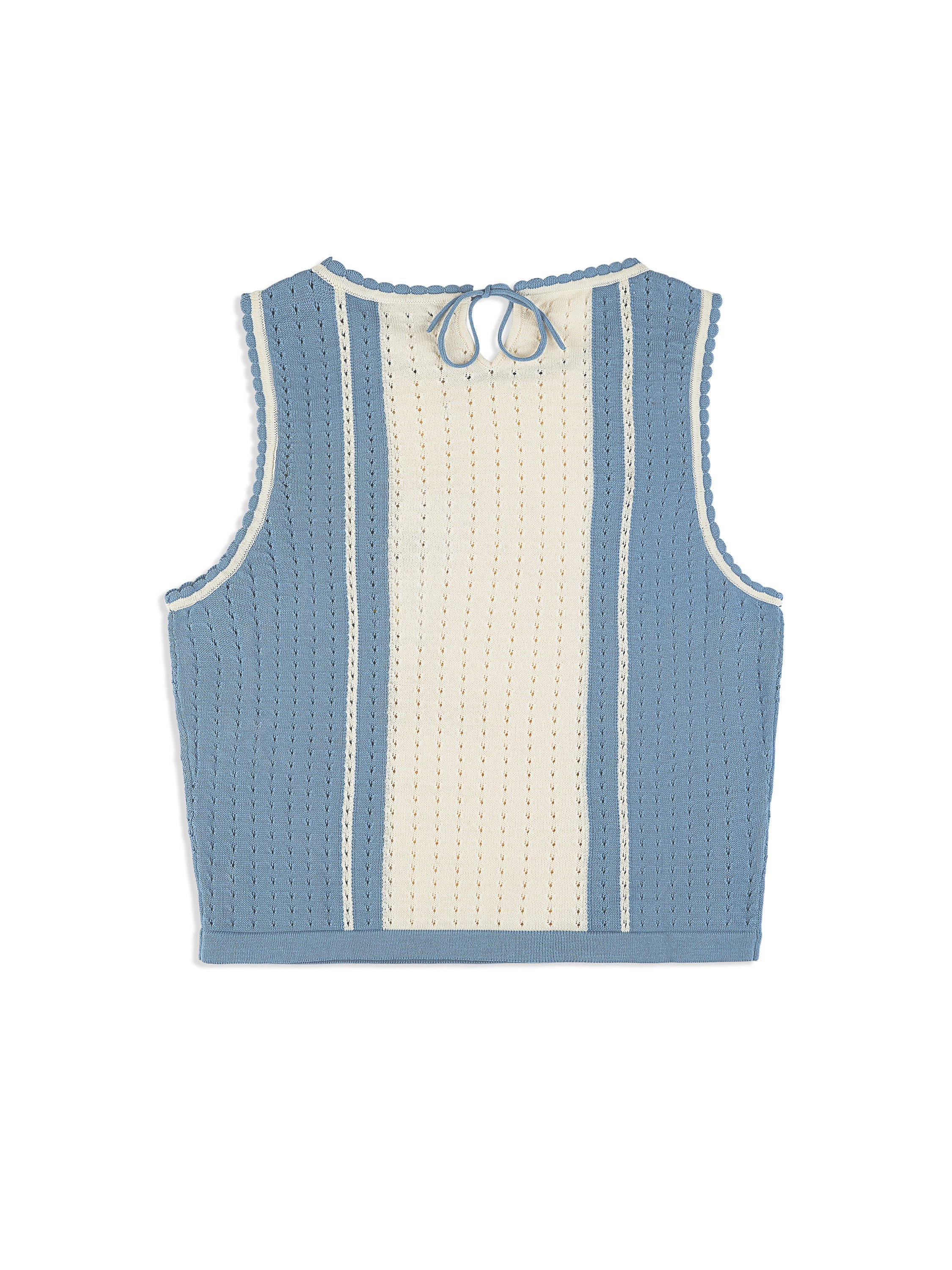 Pointelle Open-Knit Cotton Top for Women - gallery