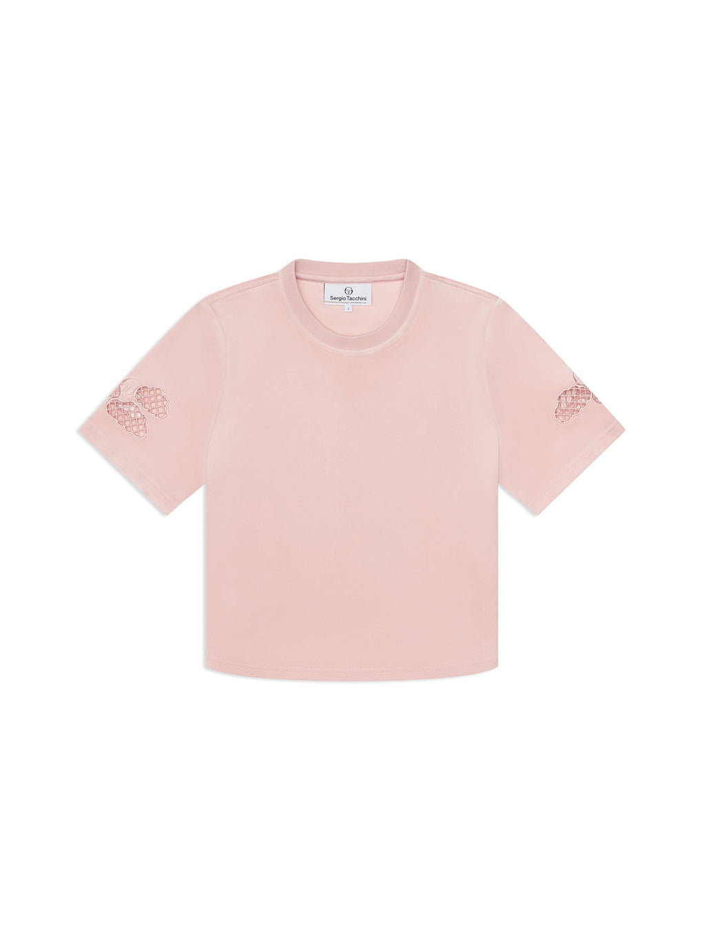 Velour Cropped T-Shirt for Women — Embroidered Sporty Style - gallery