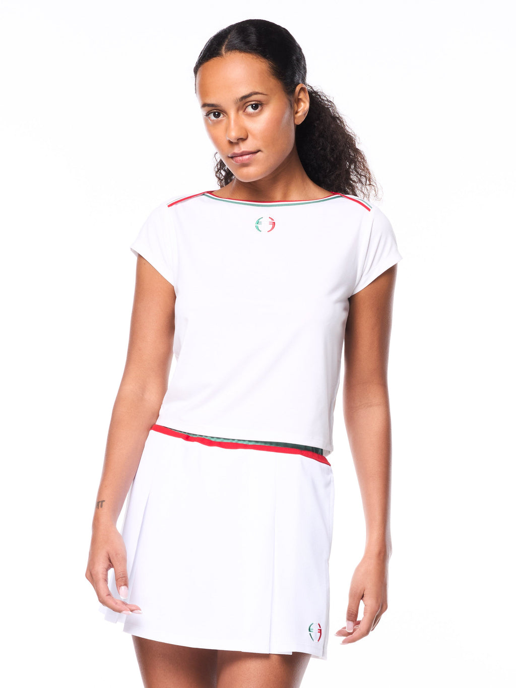 Italian Heritage Tricolour T-Shirt for Women — White