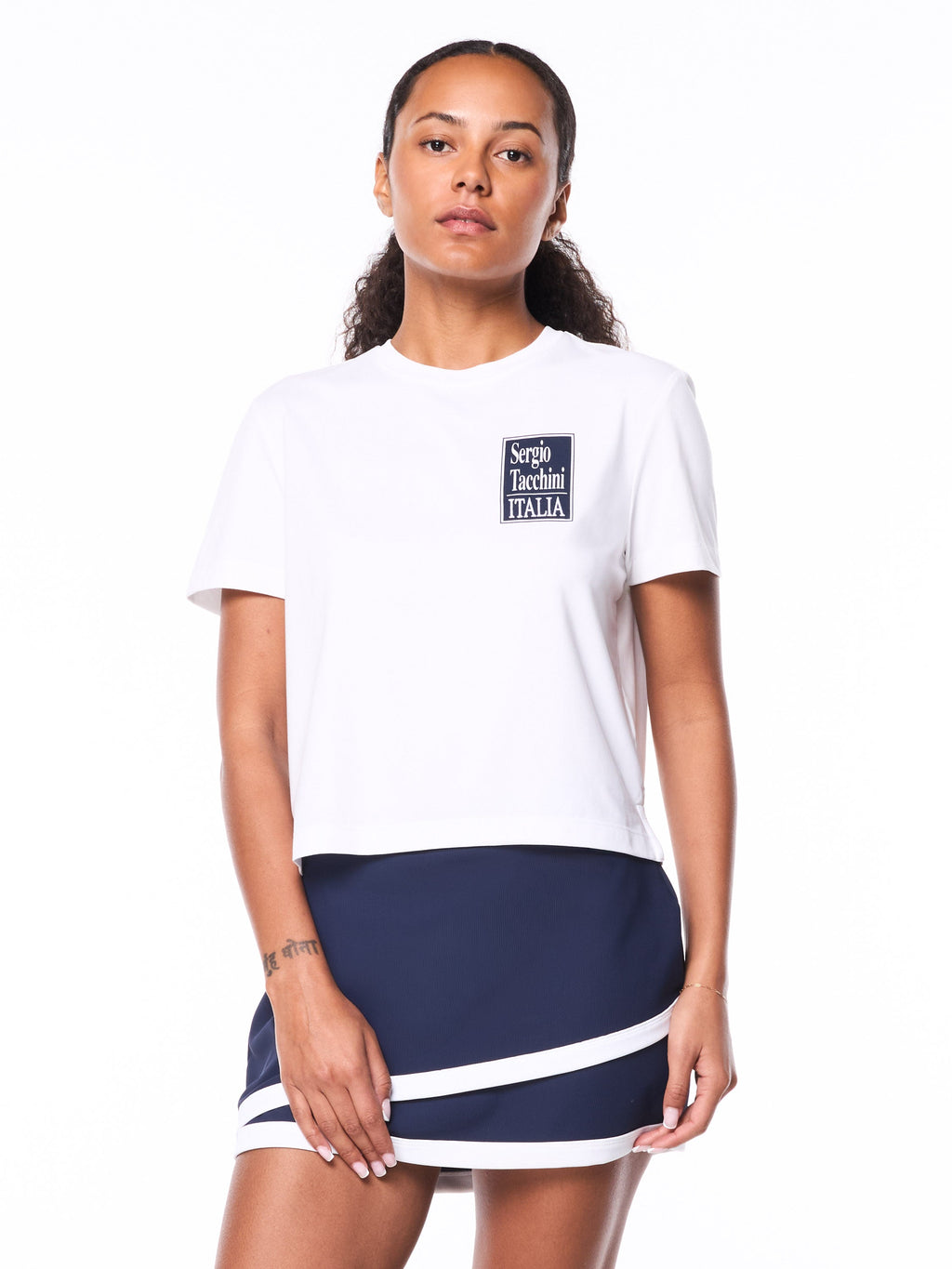 Italian Logo Jersey T-Shirt for Women — White