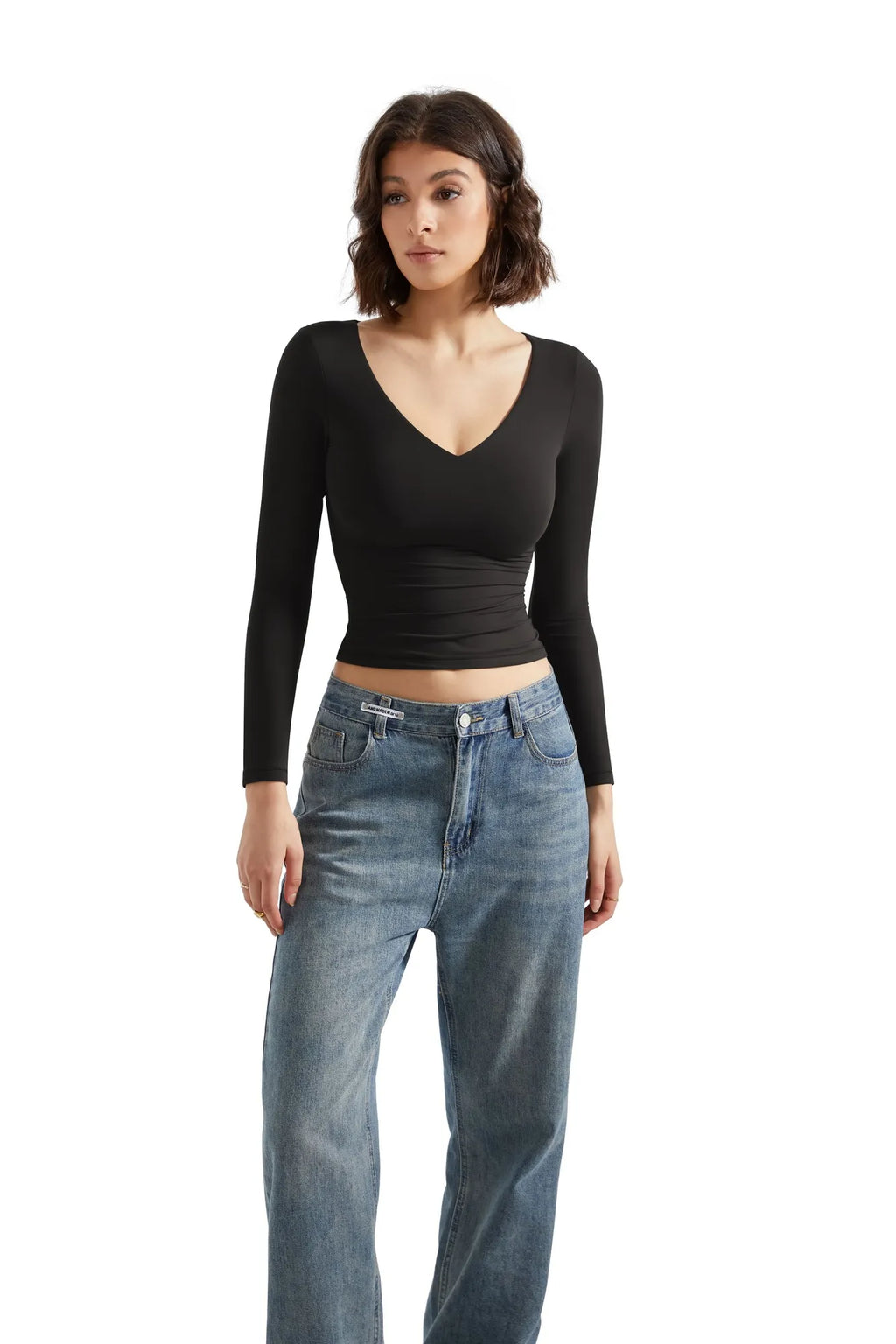 Buttery Soft V-Neck Long-Sleeve Shirt for Women - gallery