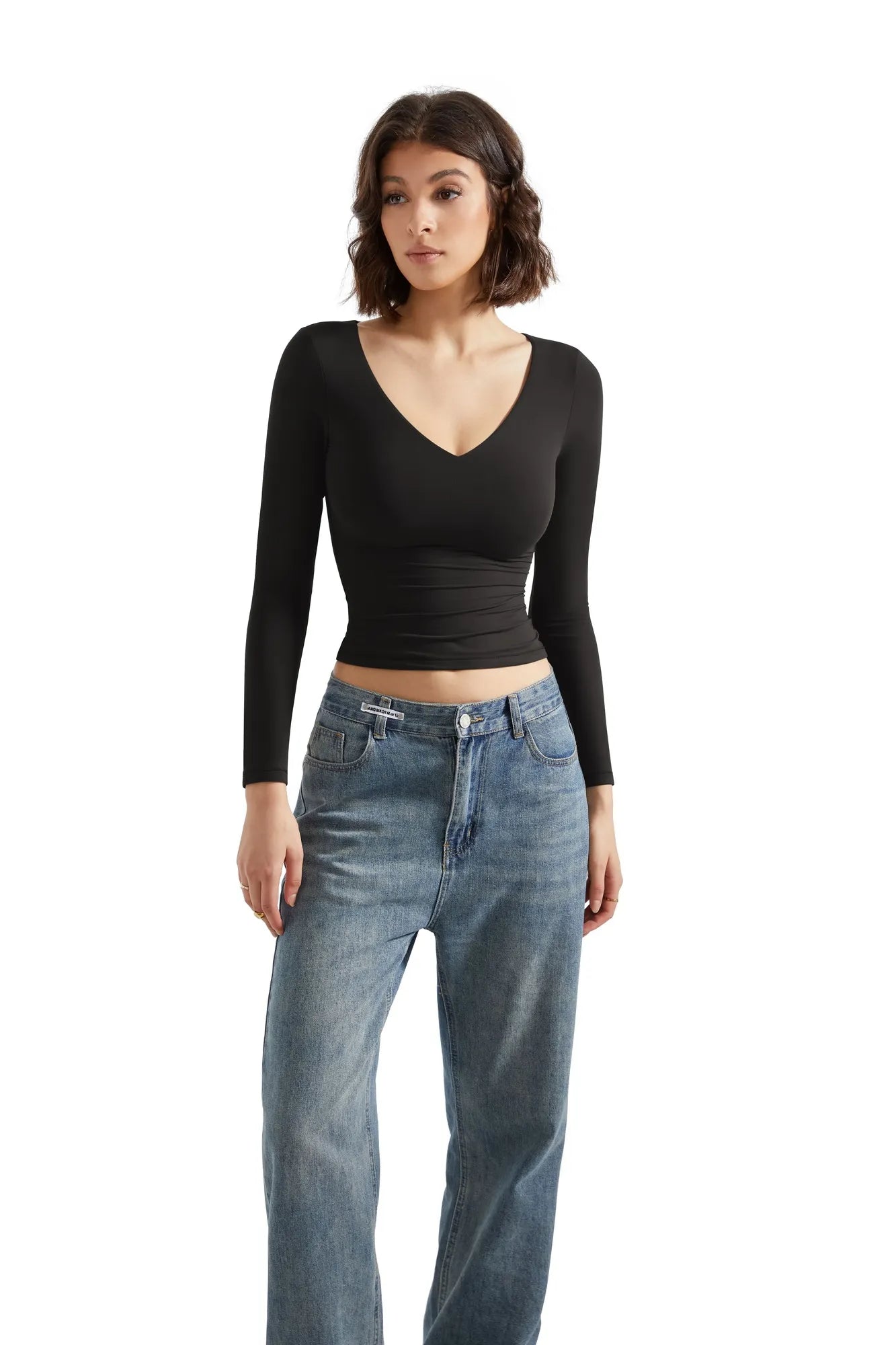 Buttery Soft V-Neck Long-Sleeve Shirt for Women - gallery