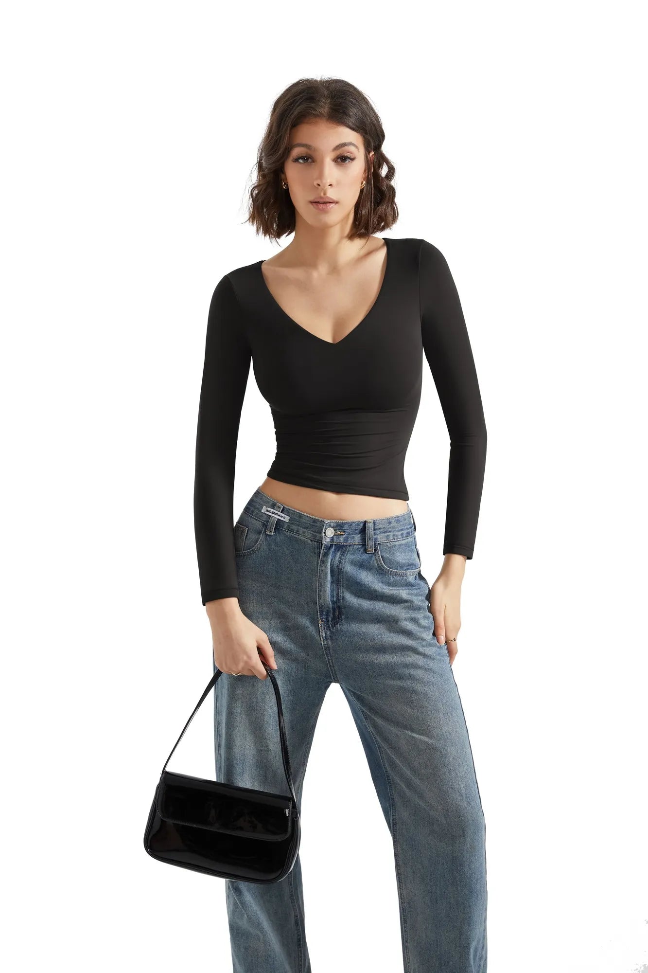 Buttery Soft V-Neck Long-Sleeve Shirt for Women - gallery