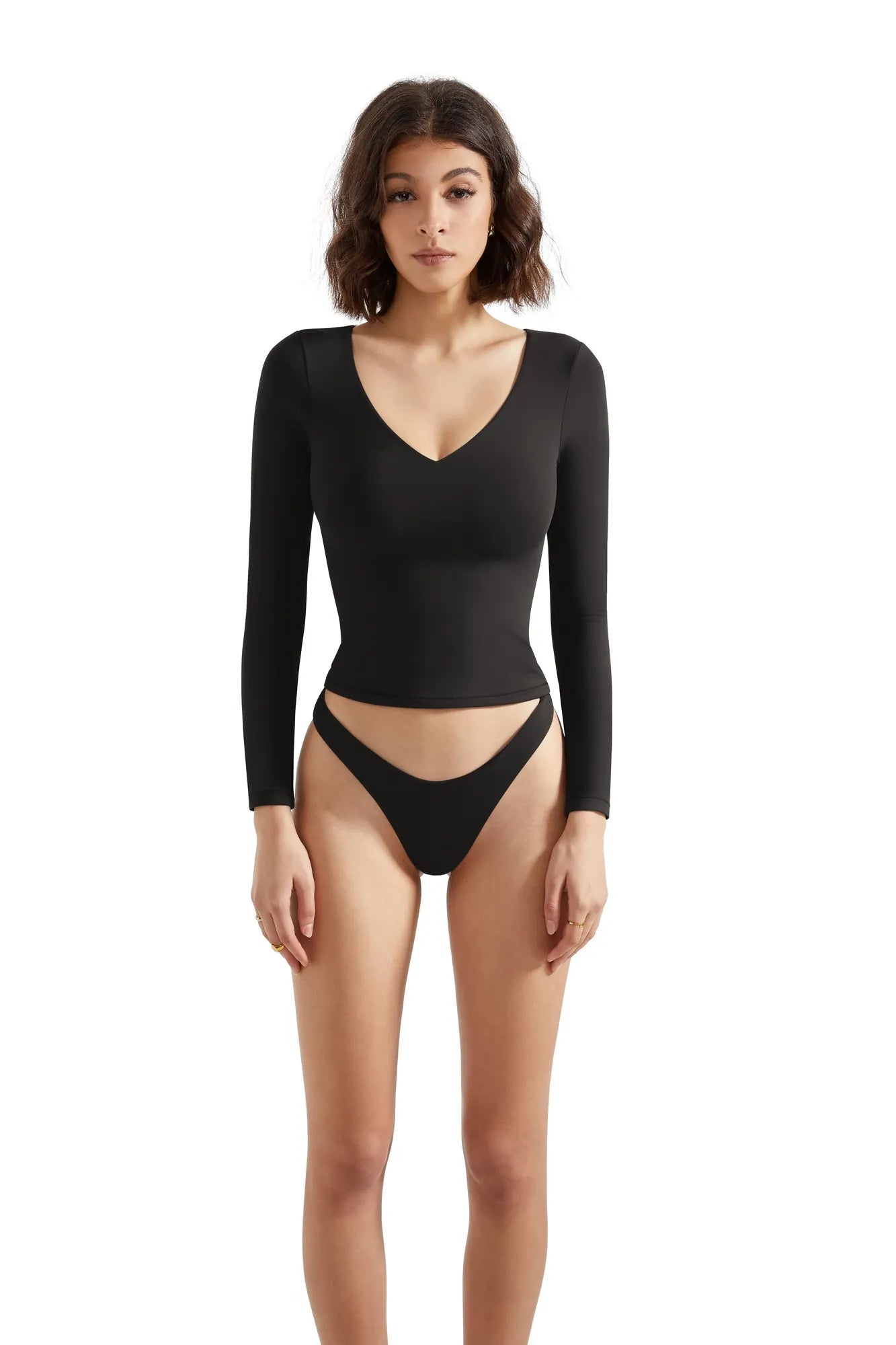 Buttery Soft V-Neck Long-Sleeve Shirt for Women - gallery