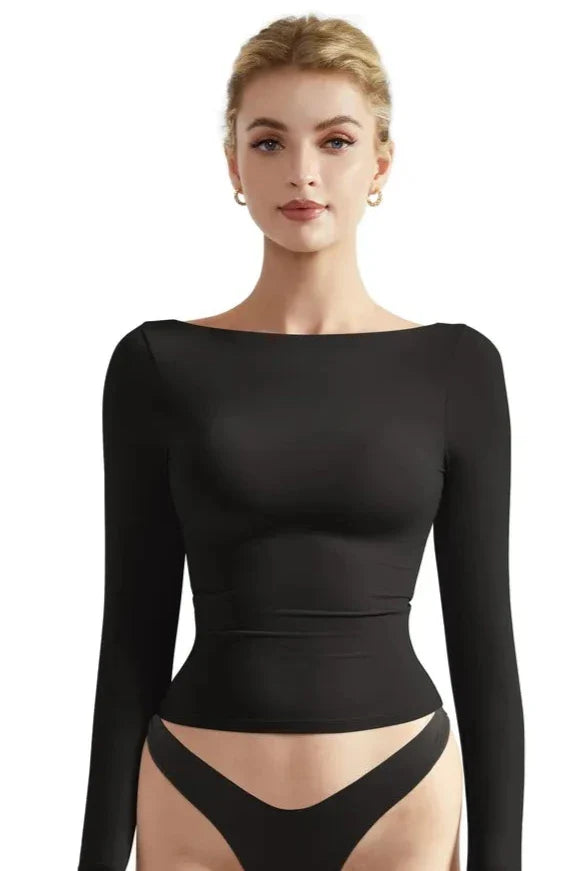 Buttery Soft Boat-Neck Long-Sleeve Shirt for Women