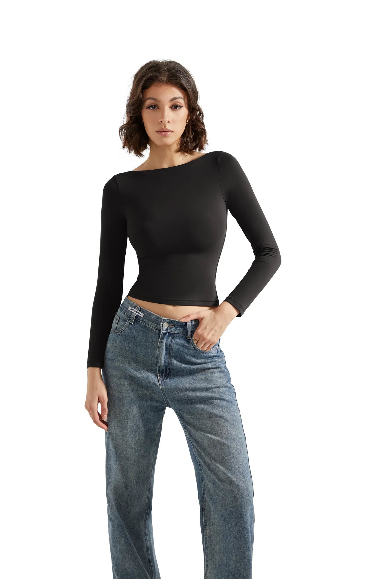 Buttery Soft Boat-Neck Long-Sleeve Shirt for Women - gallery