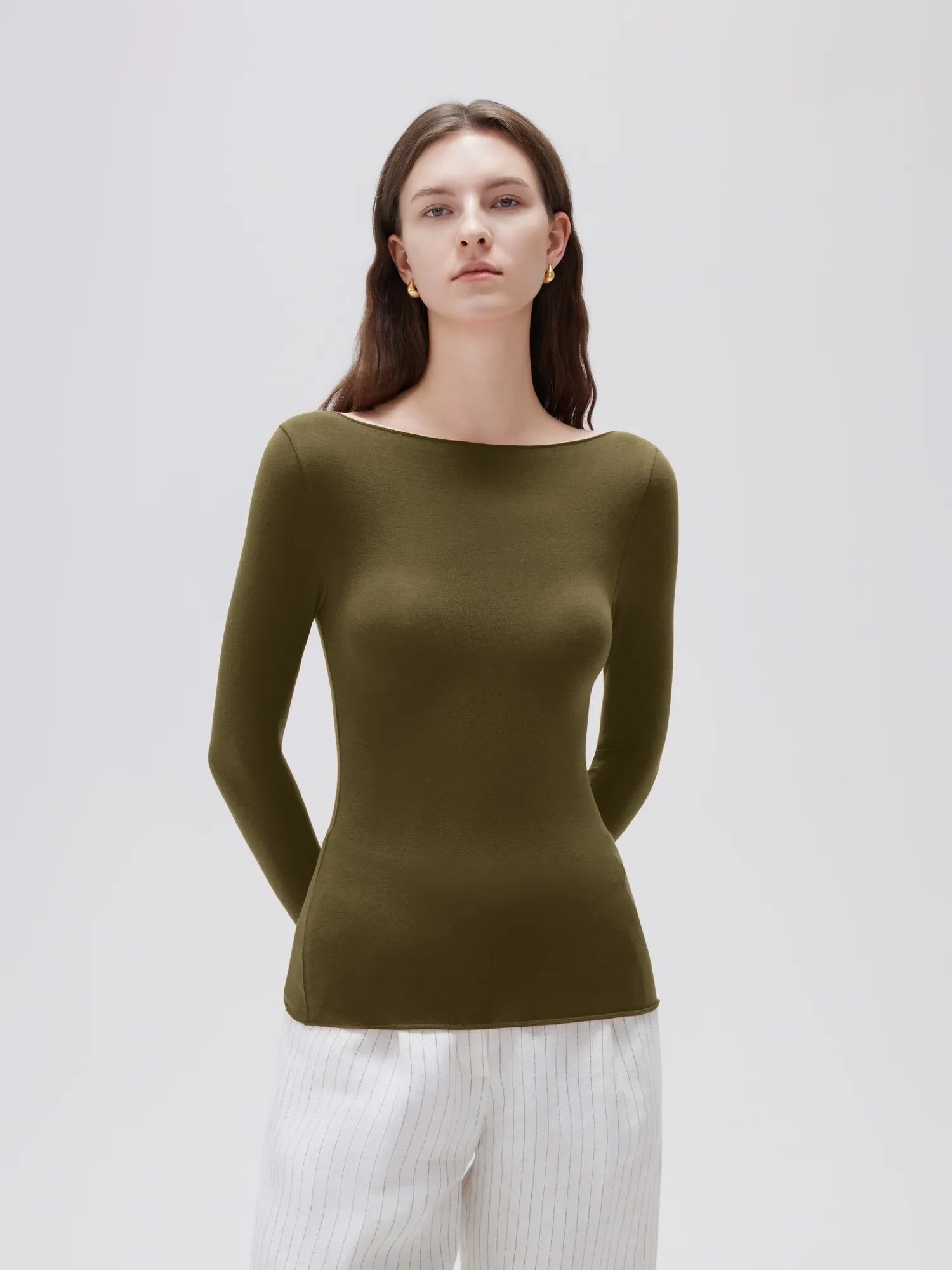 Cloud Cashmere Boat-Neck Long-Sleeve Shirt for Women - gallery
