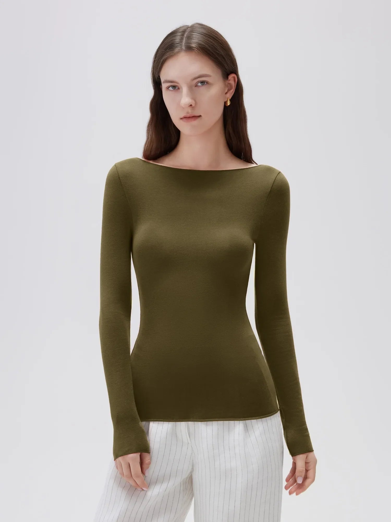 Cloud Cashmere Boat-Neck Long-Sleeve Shirt for Women - gallery