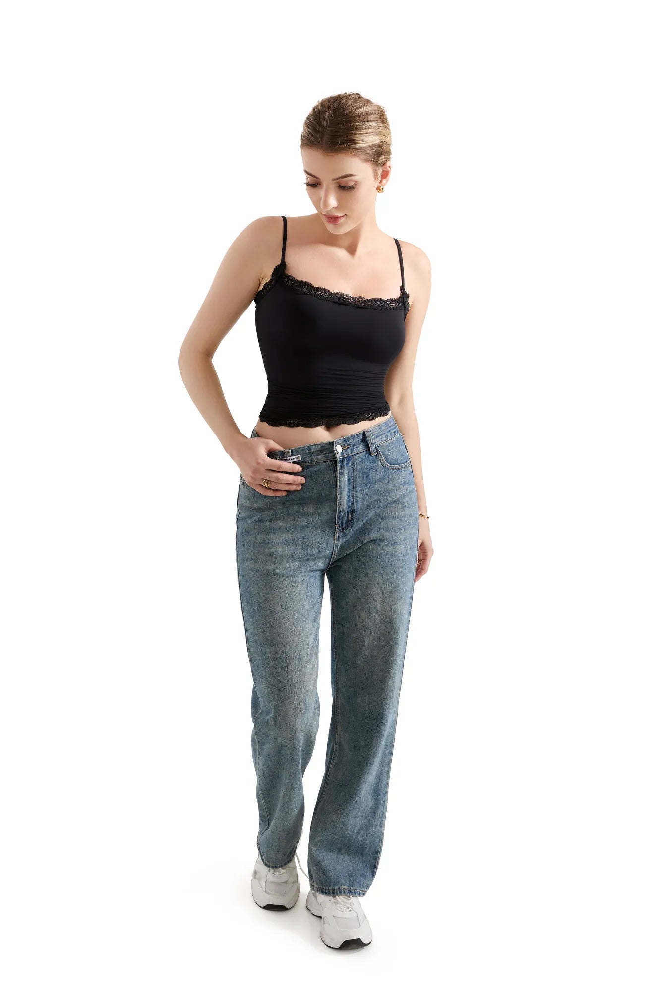 Buttery Soft Cami Lace Tank Top for Women — Slimming Fit - gallery