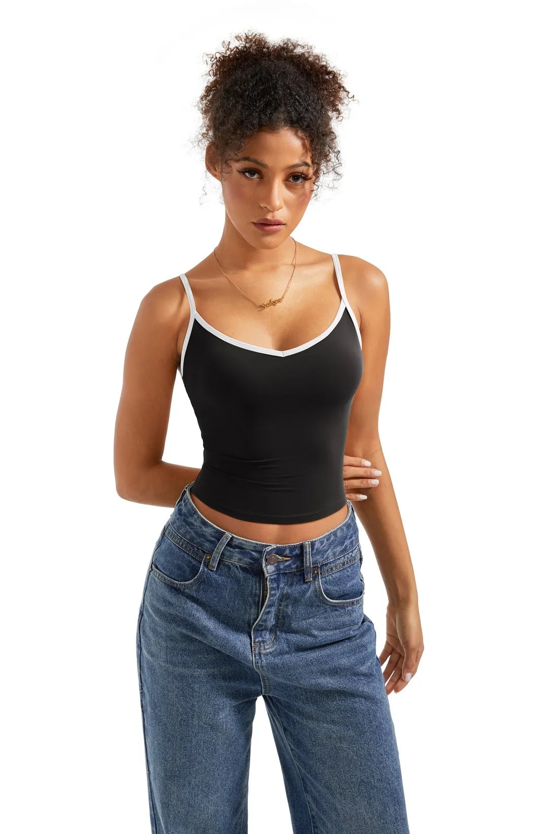 Cami V-Neck Tank Top for Women — Open-Back Style - gallery