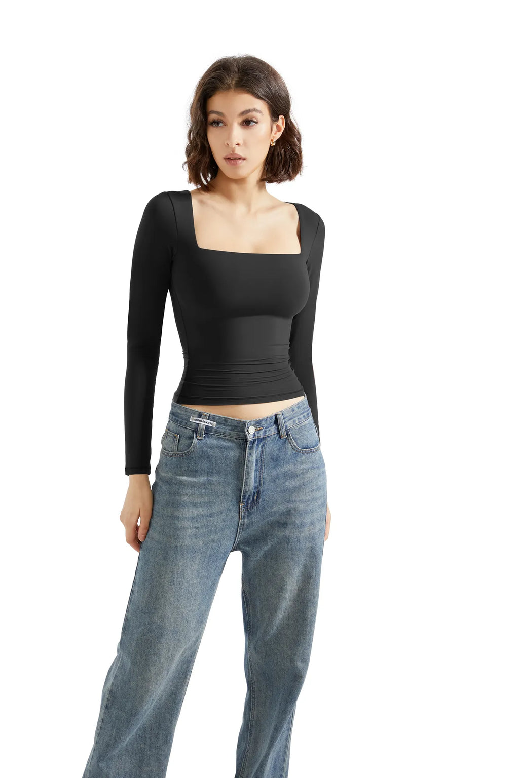 Buttery Soft Square-Neck Long-Sleeve Shirt for Women - gallery