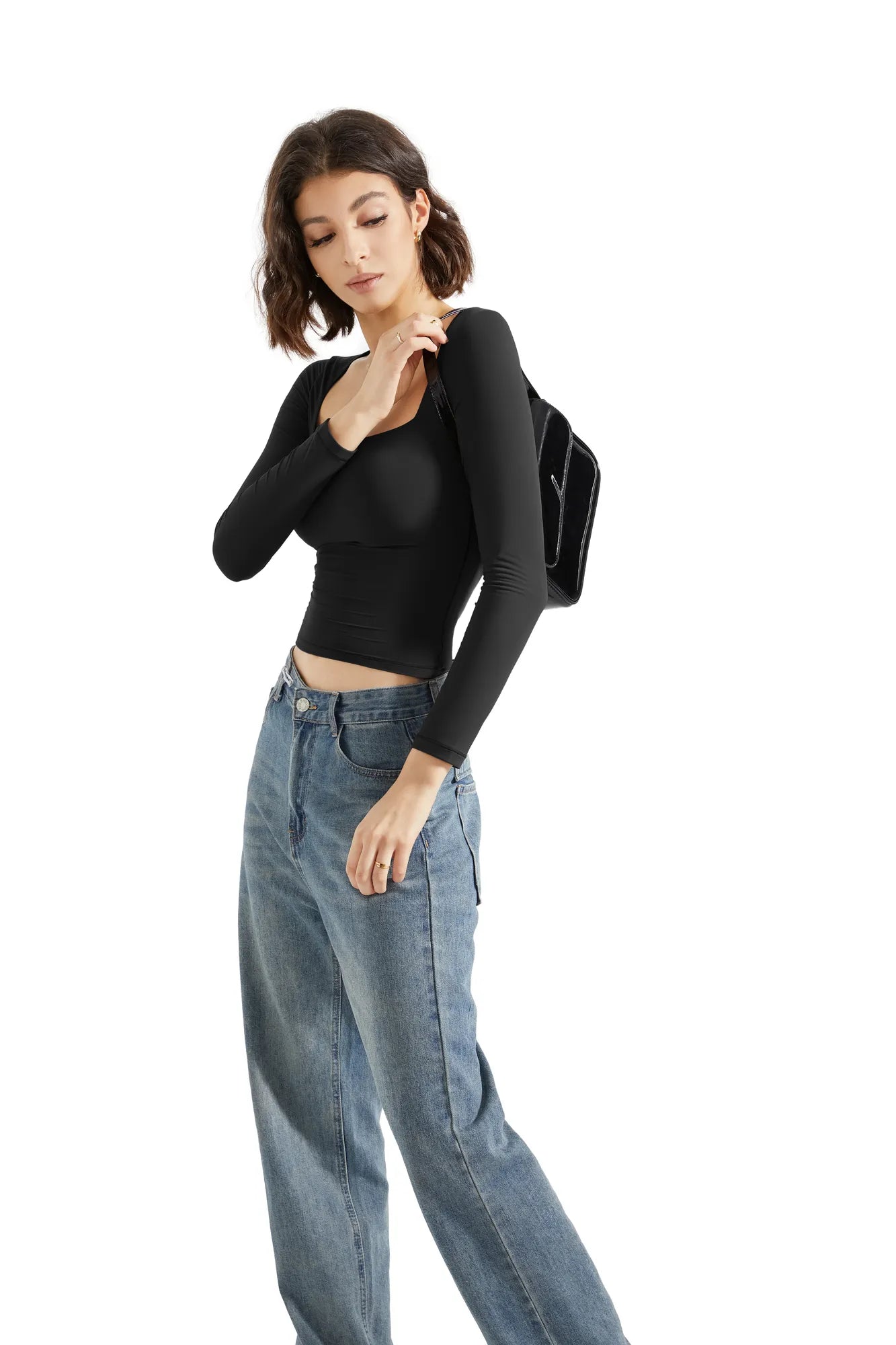 Buttery Soft Square-Neck Long-Sleeve Shirt for Women - gallery