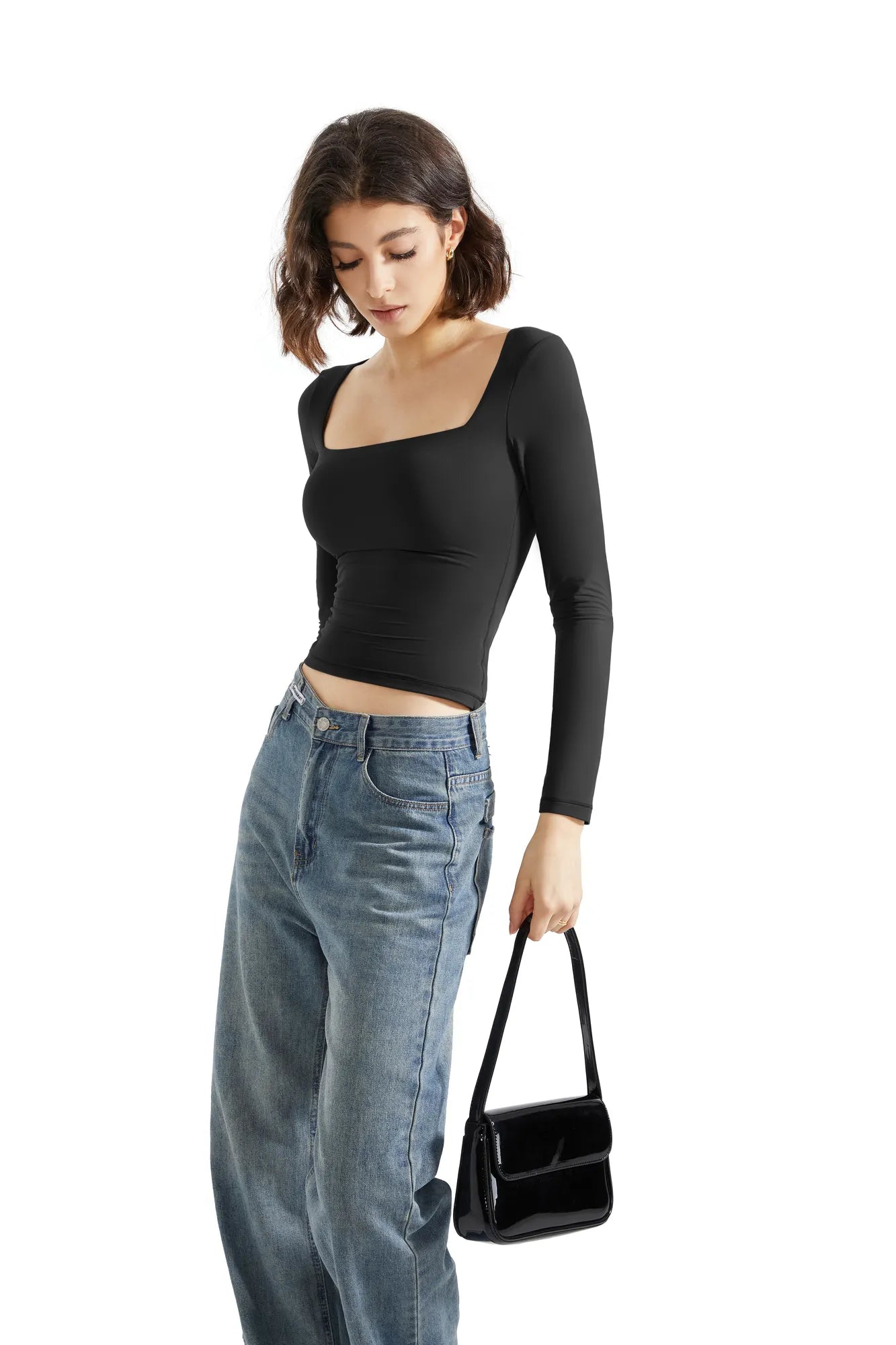 Buttery Soft Square-Neck Long-Sleeve Shirt for Women - gallery