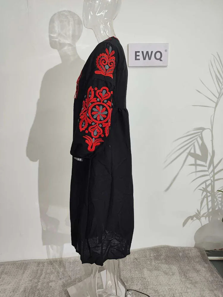 Embroidery Dress Long-Sleeve for Women - gallery