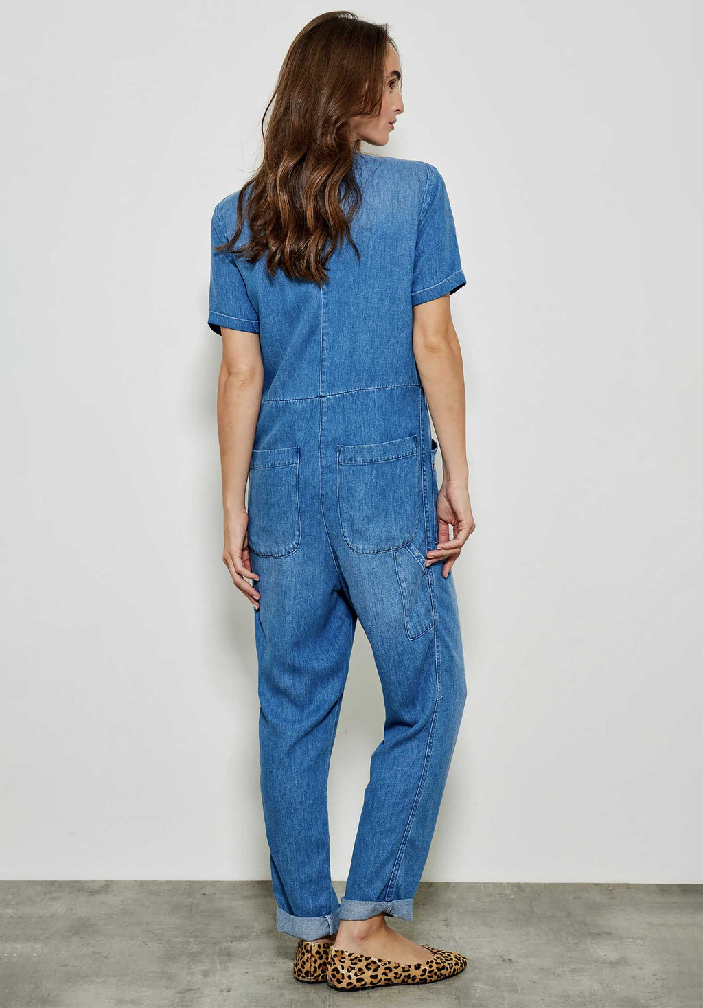 Relaxed Blue Denim Jumpsuit for Women — Classic Fit - gallery