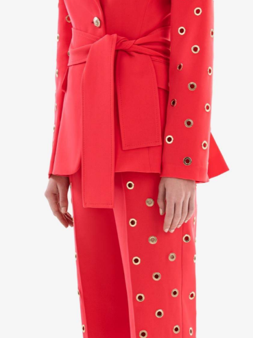Coral Straight Crepe Pants Trousers for Women - gallery