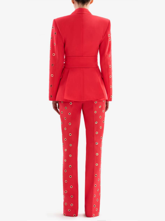 Coral Straight Crepe Pants Trousers for Women - gallery
