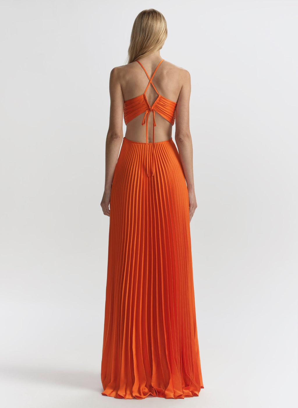 Moira Satin Sunburst Pleated Maxi Dress for Women - gallery
