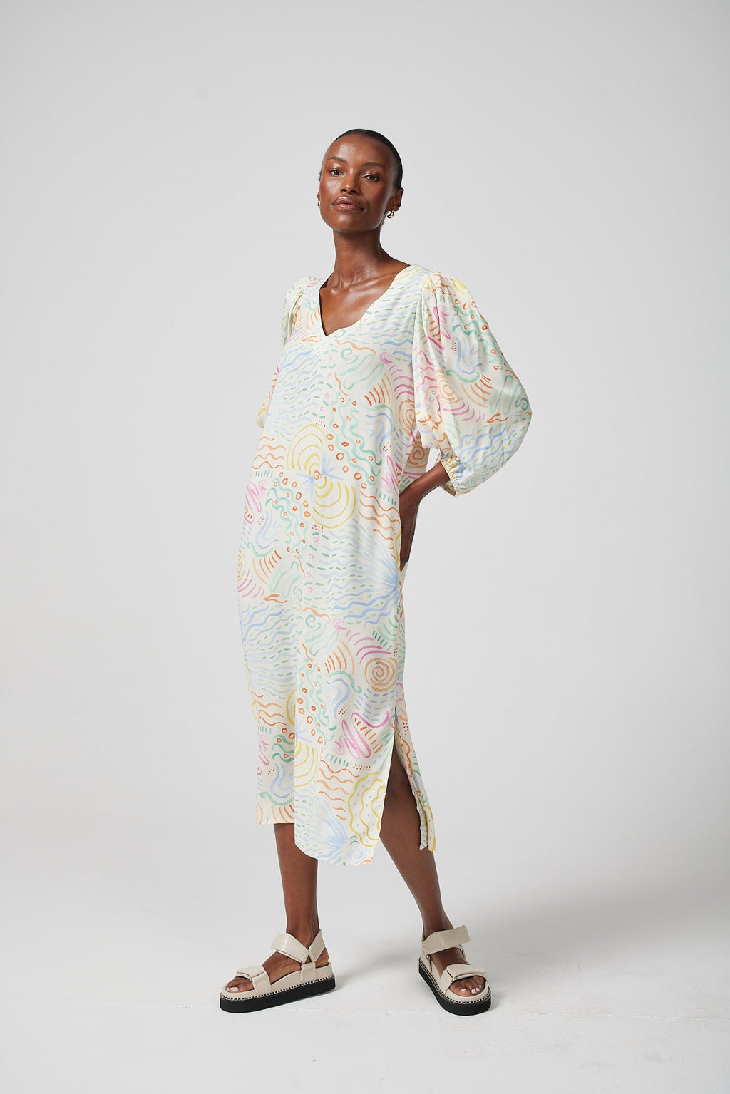 Josette Bubble Sleeve Shift Dress for Women - gallery