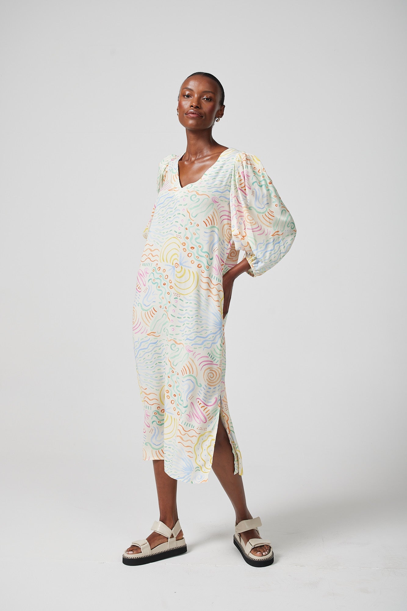 Josette Bubble Sleeve Shift Dress for Women - gallery