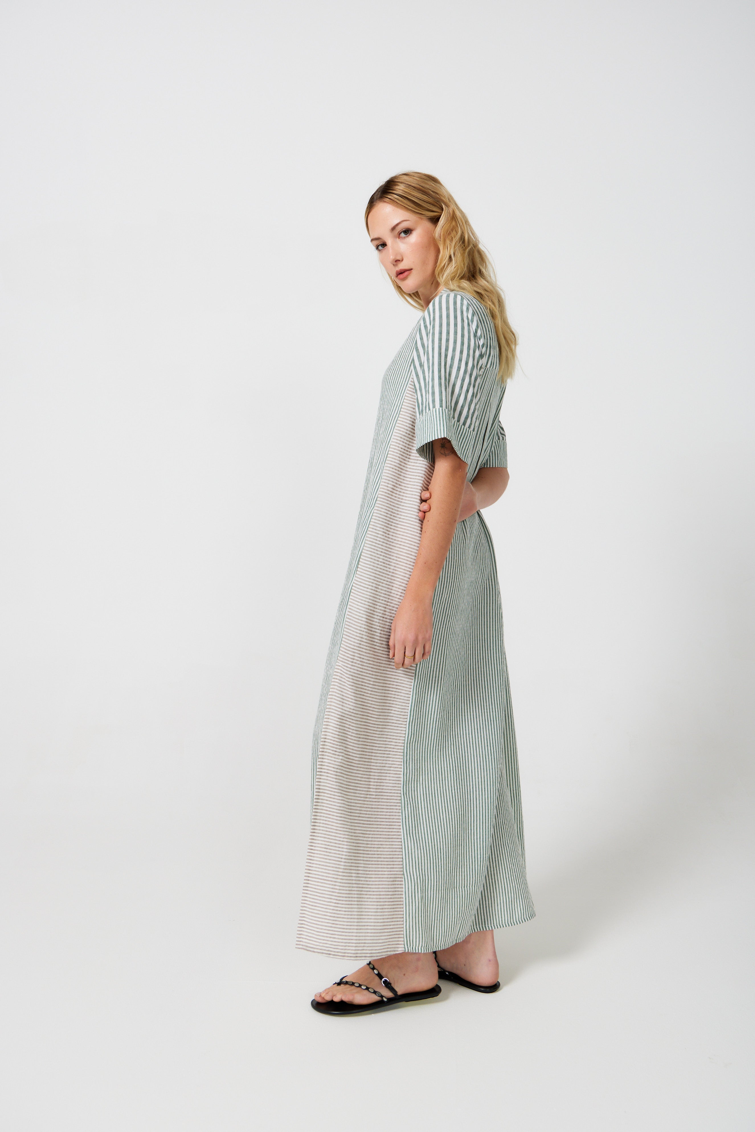 Mido Contrast Stripe Shirt Dress for Women - gallery