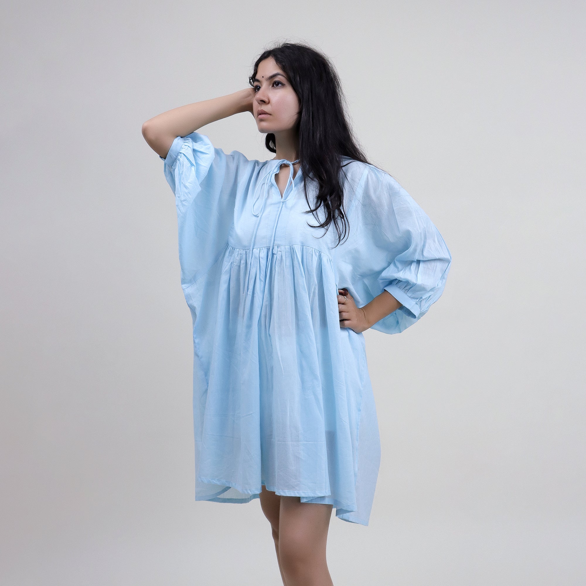 Pure Cotton Hand Block Print Midi Summer Dress for Women