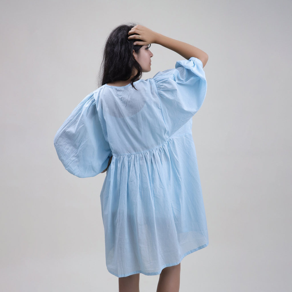 Pure Cotton Hand Block Print Midi Summer Dress for Women - gallery