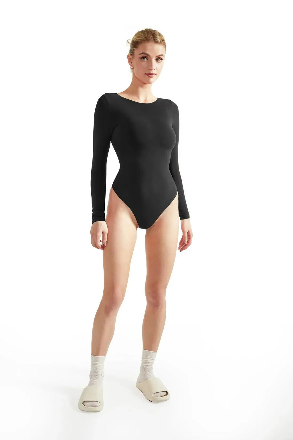 Crew Neck Long-Sleeve Bodysuit for Women — Buttery Soft - gallery
