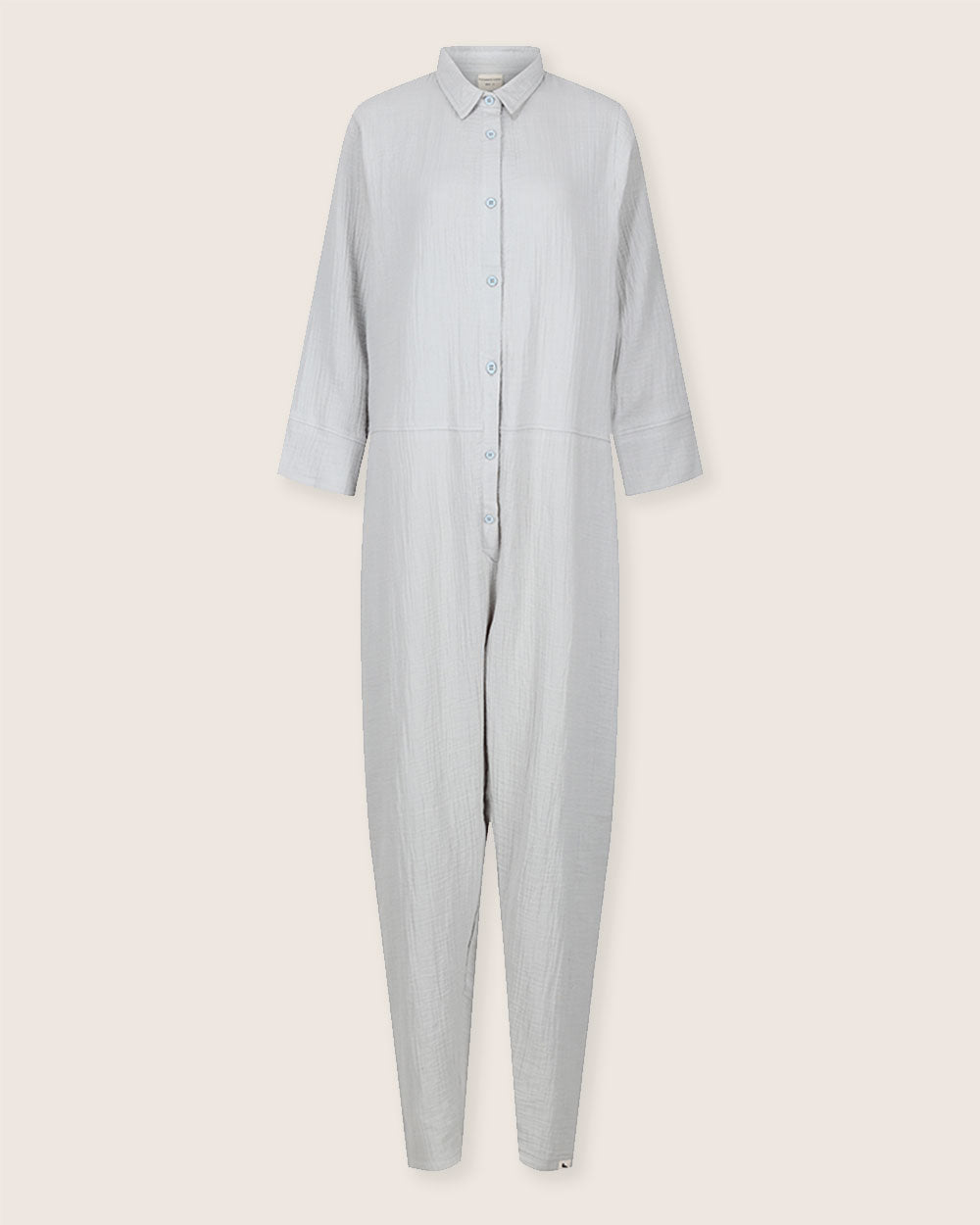 Collared Button Front Jumpsuit for Women — Organic Cotton Boiler Suit - gallery