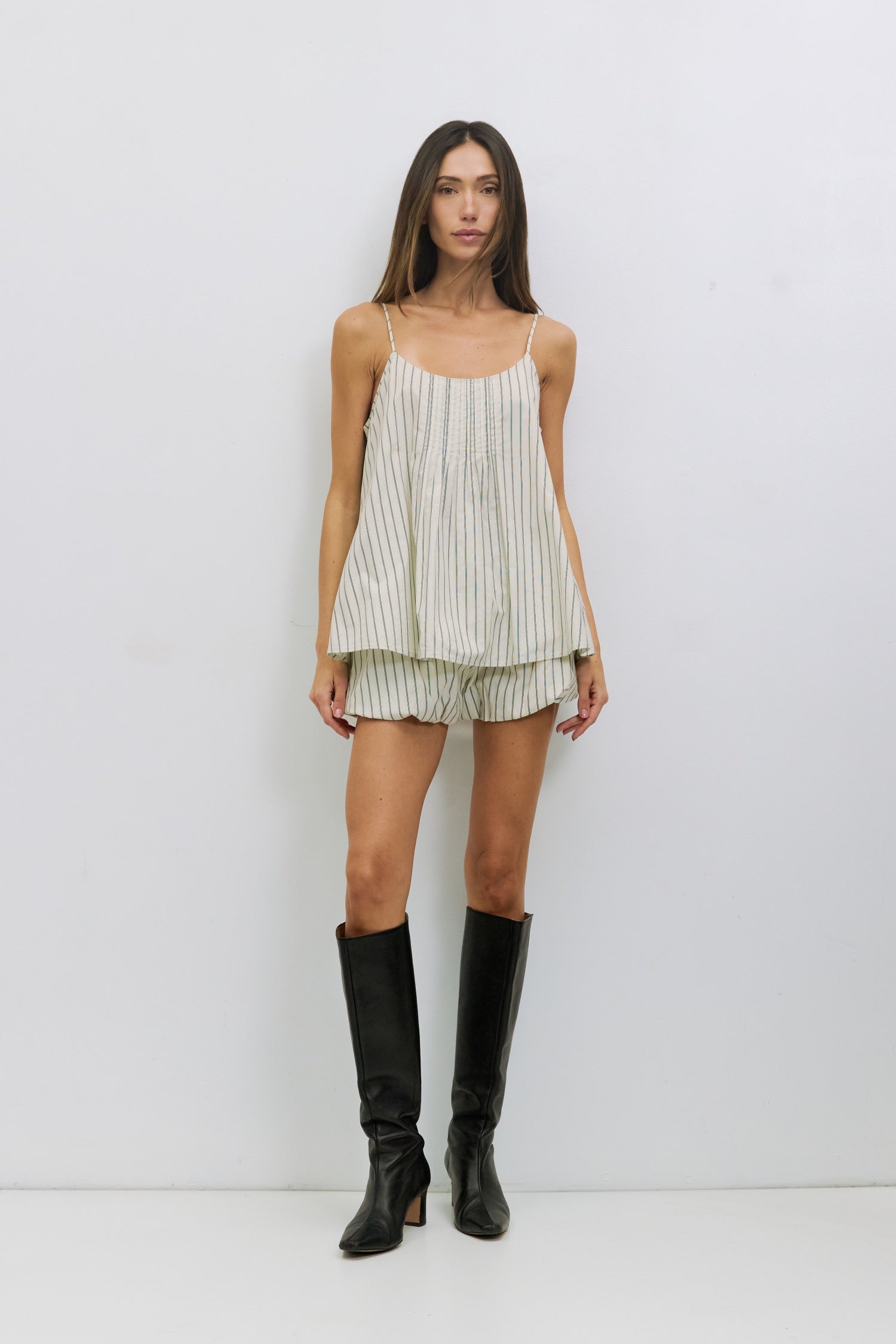 Harper Striped Cotton Poplin Sleeveless Top