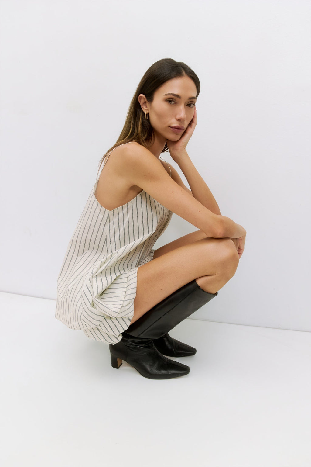 Harper Striped Cotton Poplin Sleeveless Top - gallery
