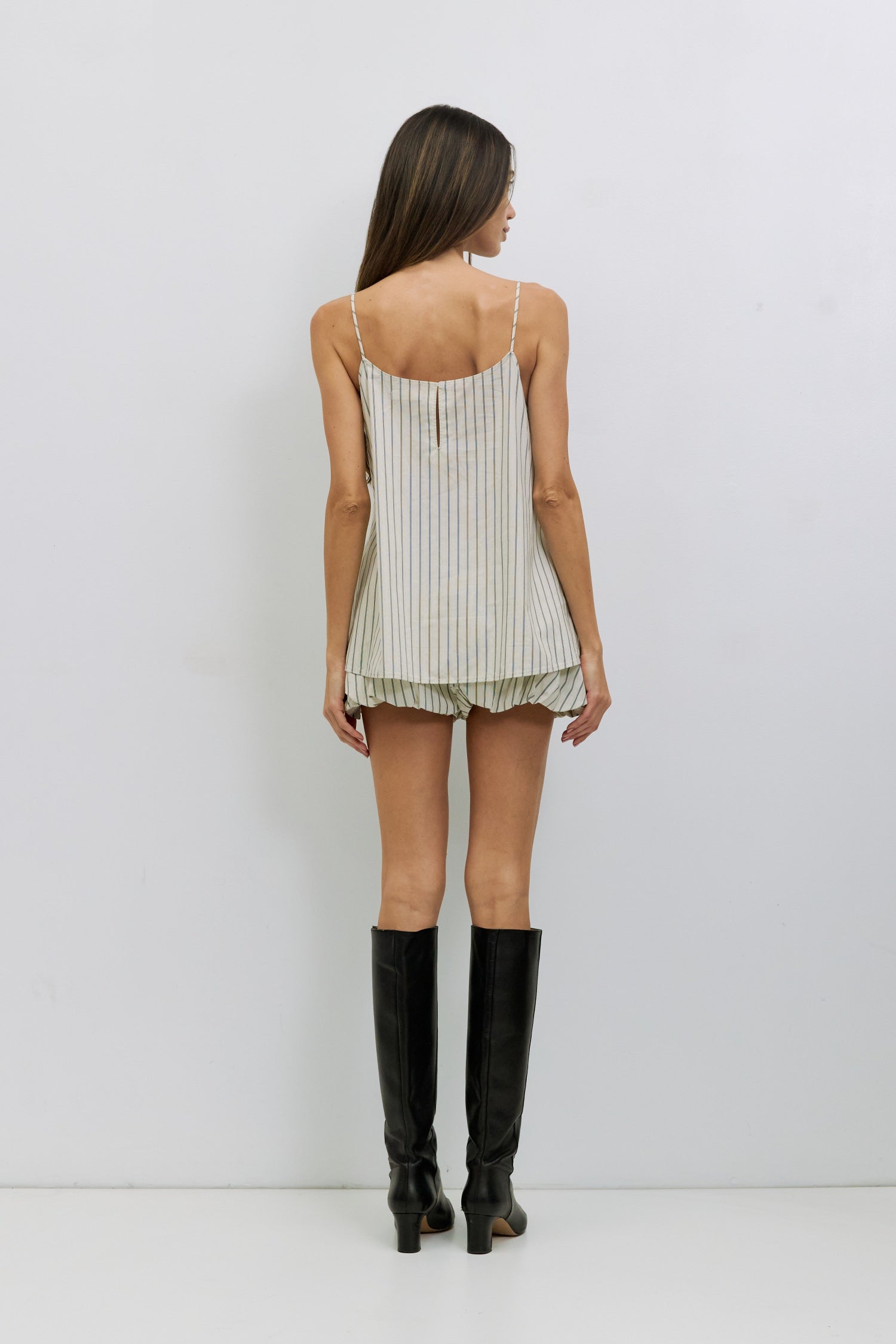 Harper Striped Cotton Poplin Sleeveless Top - gallery