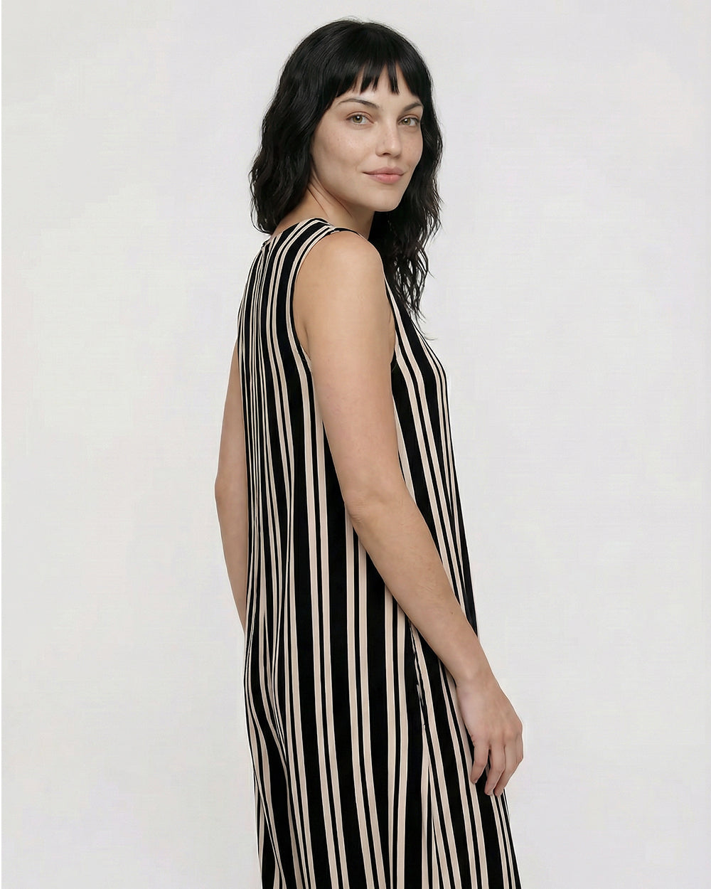Black Stripe Wide-Leg Jumpsuit for Women — Organic Cotton - gallery