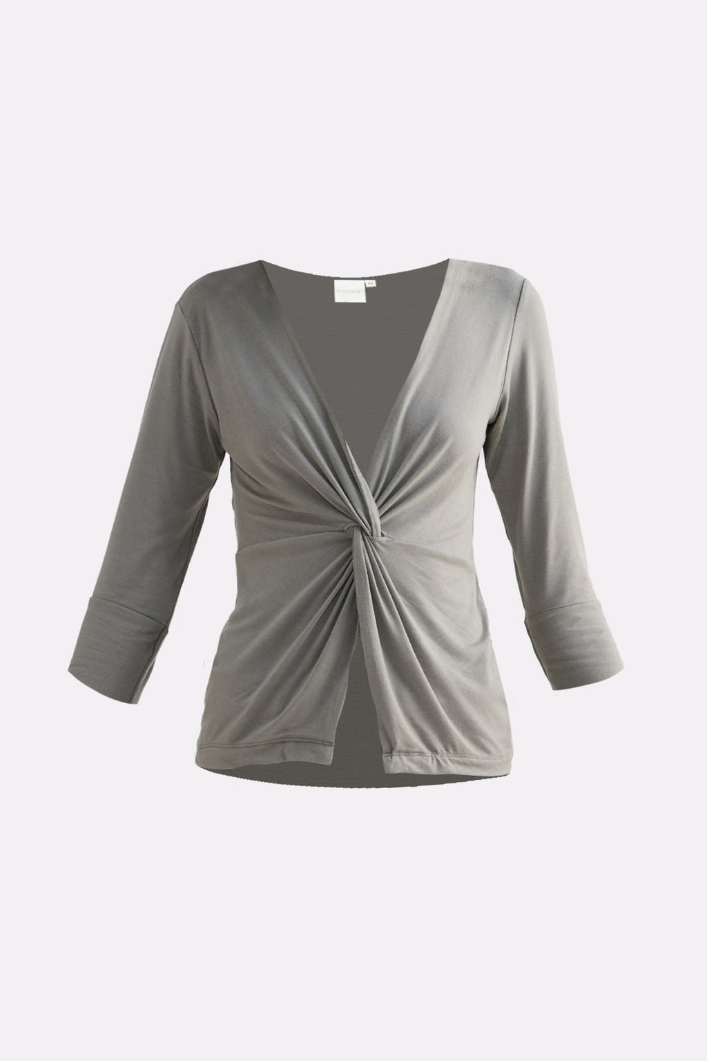 Twist Front Knit Shirt in Light Olive Knit Top for Women - gallery