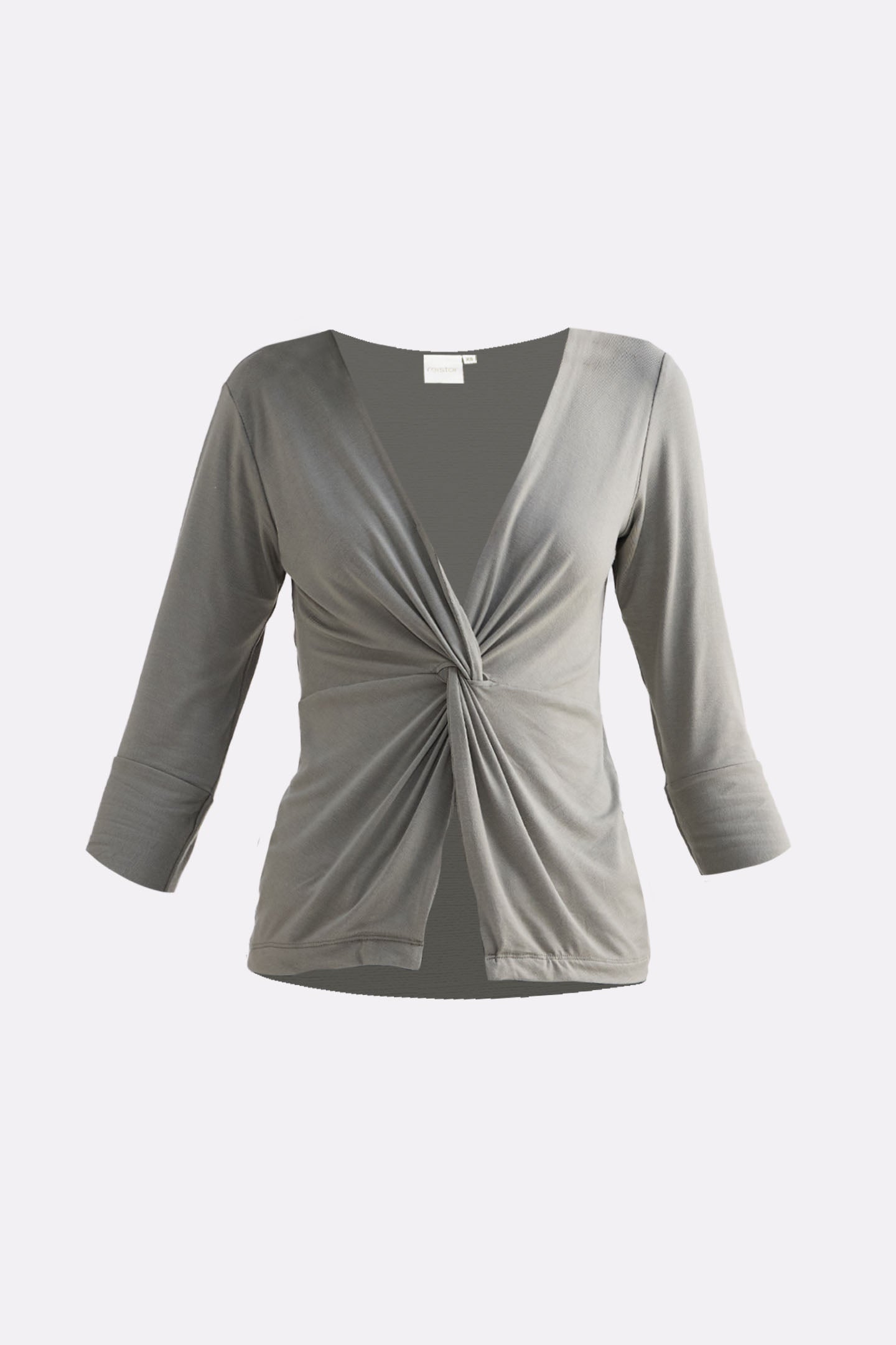 Twist Front Knit Shirt in Light Olive Knit Top for Women - gallery