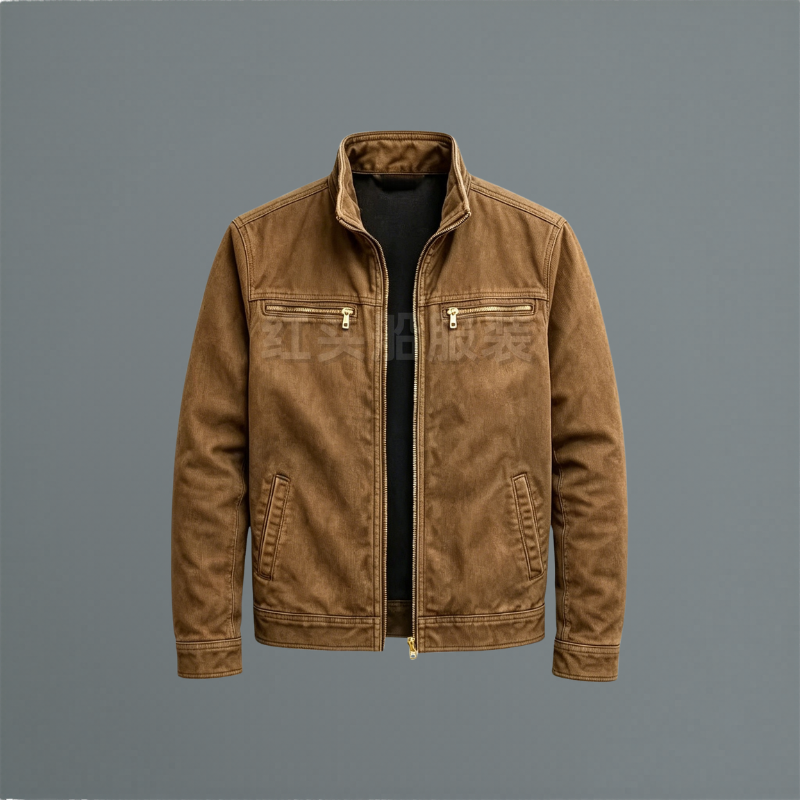 Classic Cotton Jacket for Men - Brown