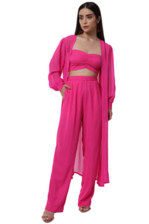 Hot Pink Classic Co-Ord Set for Women - gallery