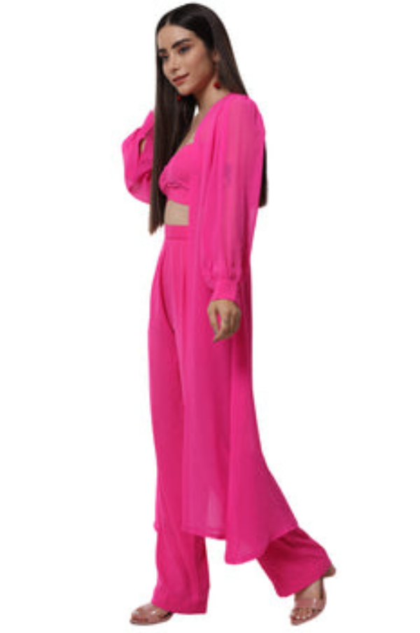 Hot Pink Classic Co-Ord Set for Women - gallery