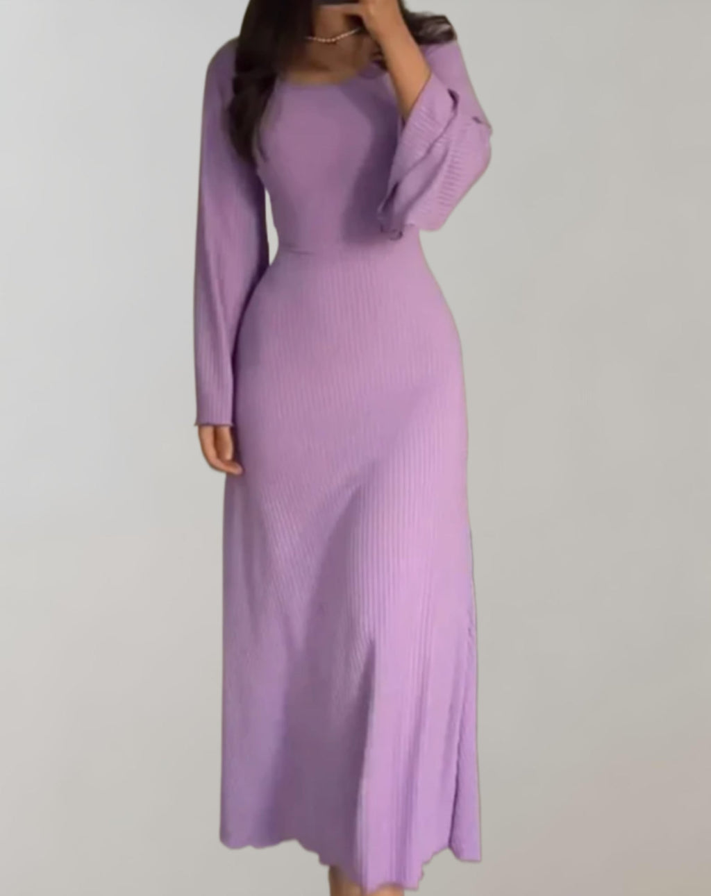 Round Neck Long Sleeve Bodycon Dress for Women | Noemie