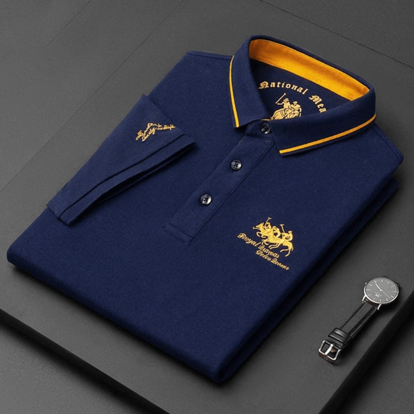 Breathable Polo Shirt for Men - Navy Blue