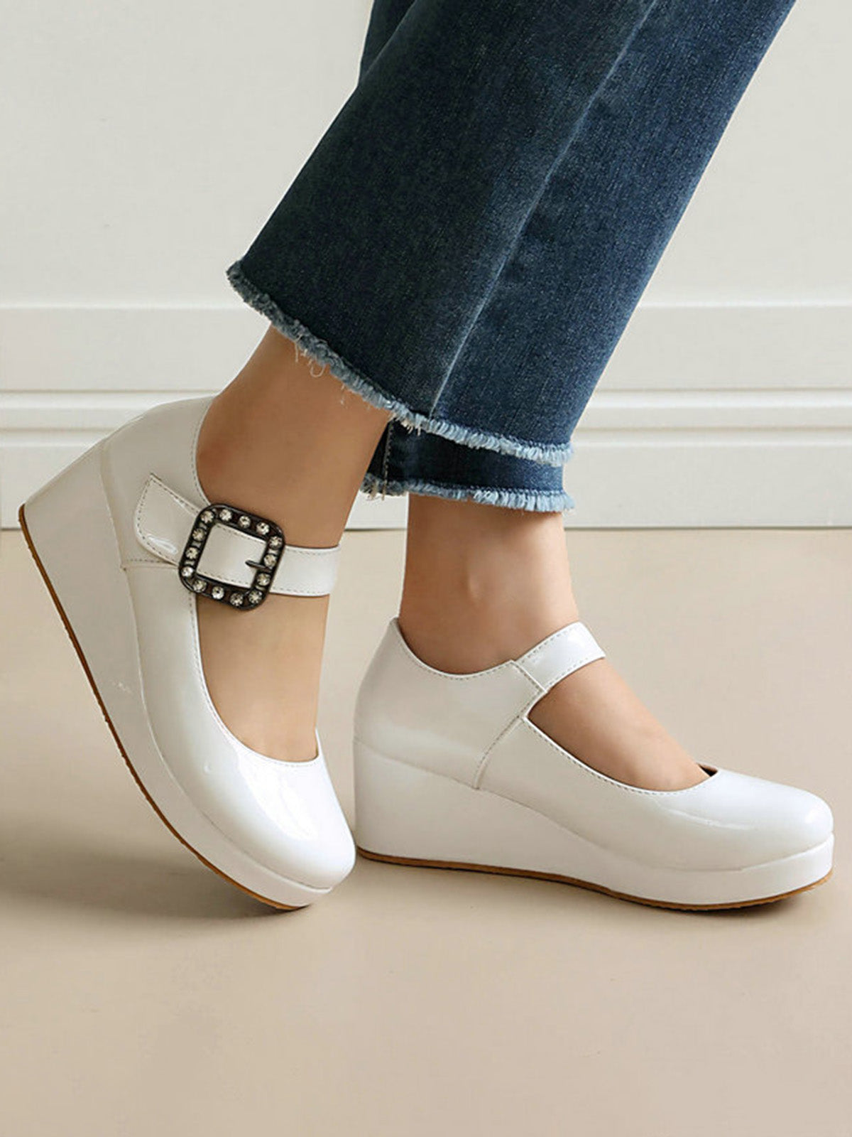 Vintage Lolita Mary Jane Buckle Strap Shoes for Women - gallery