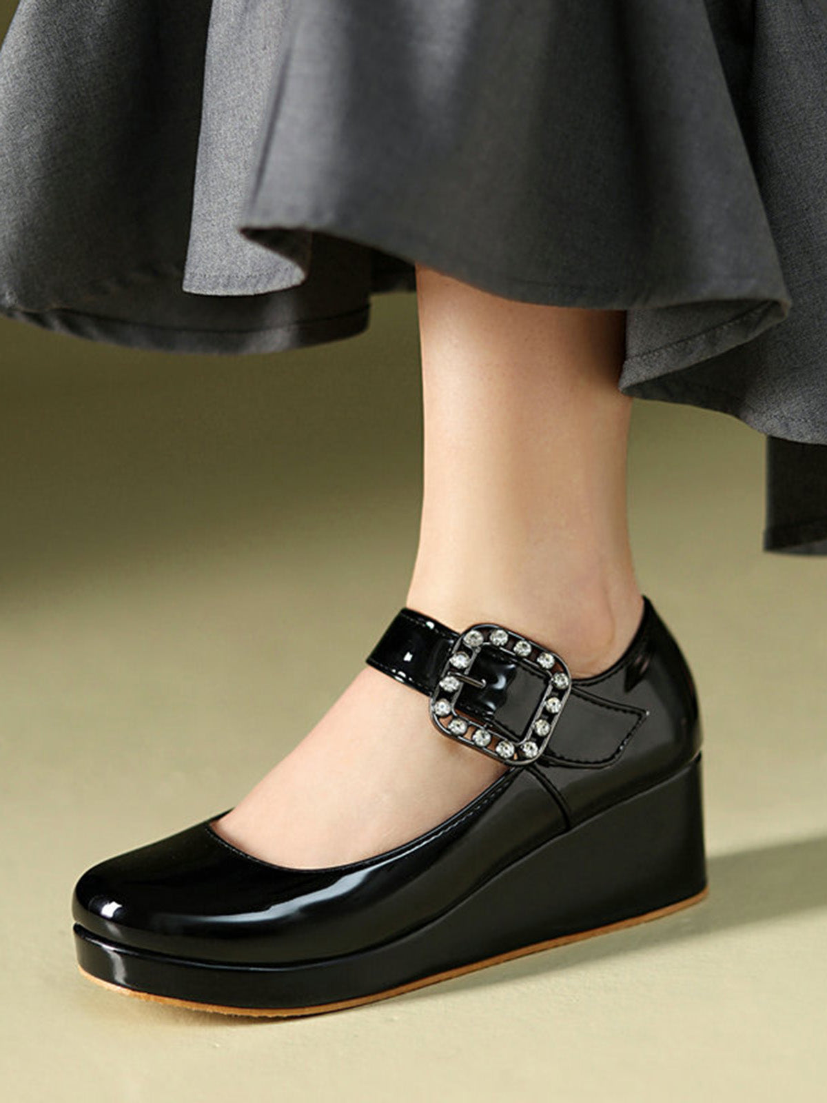 Vintage Lolita Mary Jane Buckle Strap Shoes for Women - gallery