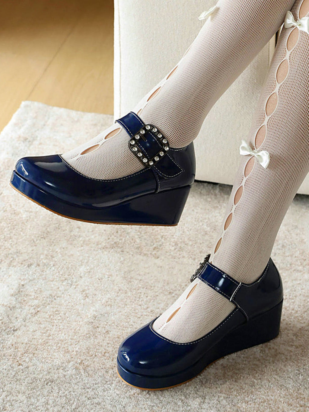 Vintage Lolita Mary Jane Buckle Strap Shoes for Women - gallery